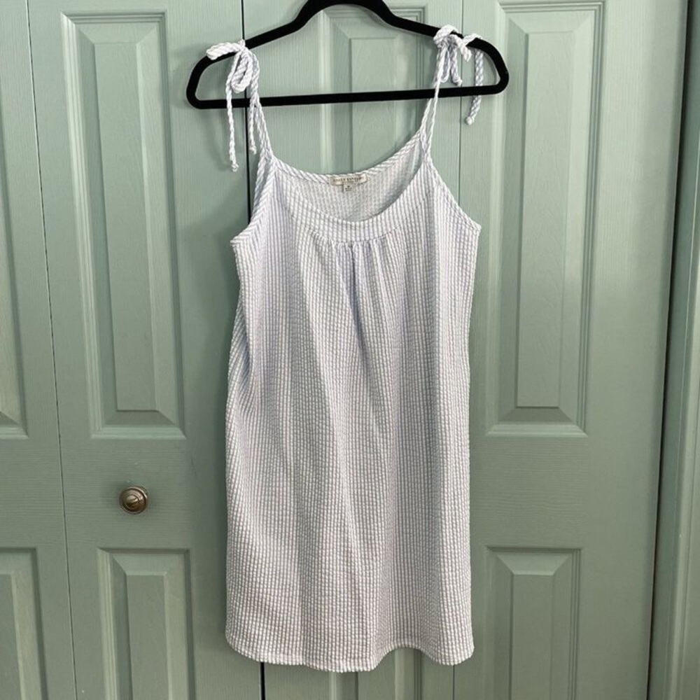 Green Envelope White Striped Sleeveless Top